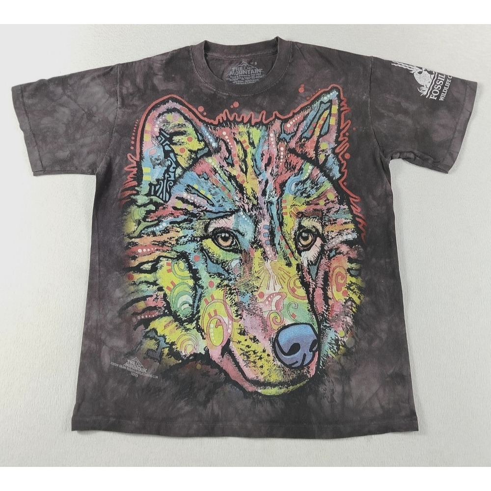 The Mountain Shirt Mens Small Multicolor‎ Fossil Rim Wolf Graphic Tee Dean Russo